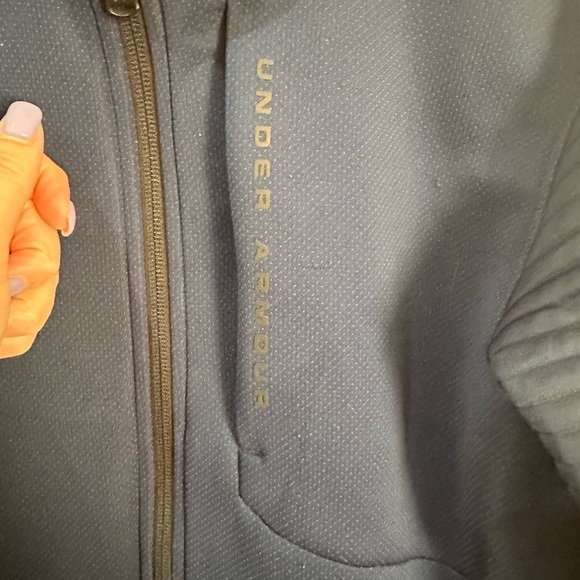 Under Armour Small Blue Storm Dakota Full Zip Ribbed Sleeve Golf Jacket - Picture 3 of 9